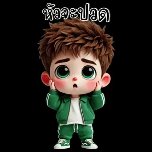 เด็กชาย : ชุดสีเขียว (ใหญ่)