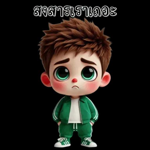 เด็กชาย : ชุดสีเขียว (ใหญ่)