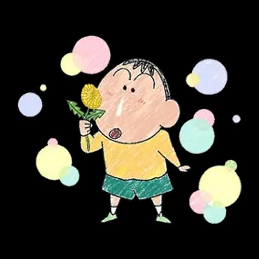 【中文】蠟筆風小新溫馨貼圖♪