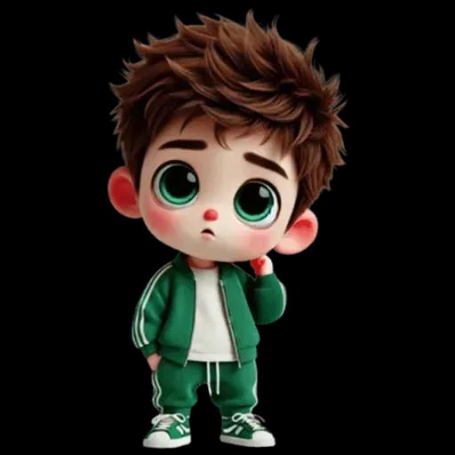 เด็กชาย : ชุดสีเขียว (ใหญ่)