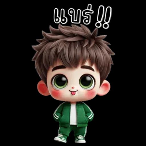 เด็กชาย : ชุดสีเขียว (ใหญ่)