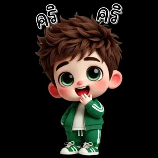 เด็กชาย : ชุดสีเขียว (ใหญ่)