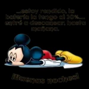 Estoy rendido, la batería la tengo al 10%... entre a descansar, hasta mañana. Buenas noches! - getsticker.com