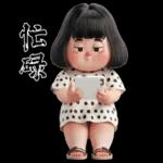 可愛的胖女孩圓點