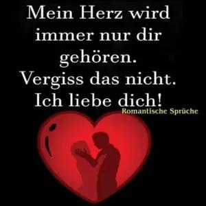 Mein Herz wird immer nur dir gehören. Vergiss das nicht. Ich liebe dich! - getsticker.com