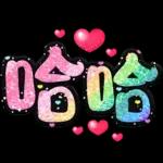 手寫QQ 91-2 彩色金蔥小愛心(超大字)