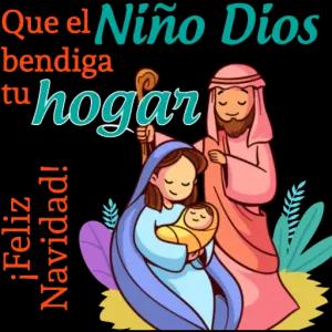 Que el Niño Dios bendiga tu hogar ¡Feliz Navidad! - getsticker.com