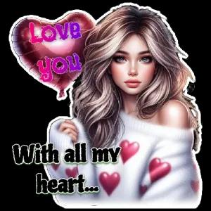 Love you With all my heart... - getsticker.com