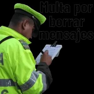 Multa por borrar mensajes - getsticker.com