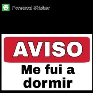 AVISO Me fui a dormir - getsticker.com