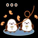 秋天的溫柔長尾山雀問候貼圓