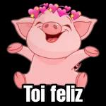 Stickers de cerdo animado