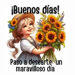¡Buenos días! Paso a desearte un maravilloso día - getsticker.com
