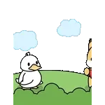 小狐狸與鴨子 春天全螢幕貼圖