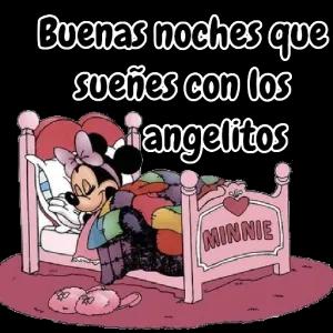 Buenas noches que sueñes con los angelitos MINNIE  - getsticker.com