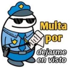 Multa por dejarme en visto - getsticker.com
