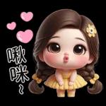 穿著黃色洋裝的可愛女孩