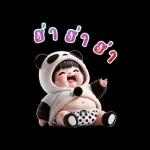 Panda cute girl (Big Stickers)