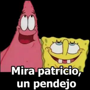 Mira patricio un pendejo  - getsticker.com