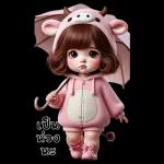 สาวน้อยน่ารัก - ชุดวัว 2