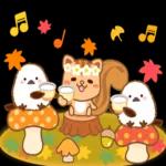 秋天的溫柔長尾山雀問候貼圓