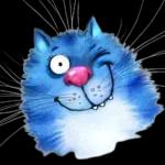 Blaue Katze+ Herz