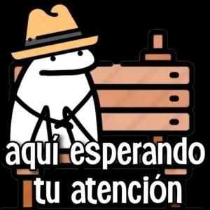 < aquí esperando tu atención - getsticker.com