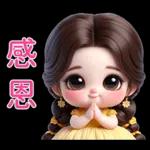 穿著黃色洋裝的可愛女孩