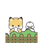 小狐狸與鴨子 春天全螢幕貼圖