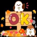 秋天的溫柔長尾山雀問候貼圓