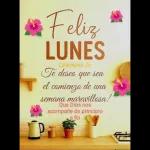 Feliz LUNES Linayepez Te deseo que sea el comienzo de una semana maravillosa!" Que Dios nos acompañe de principio a fin