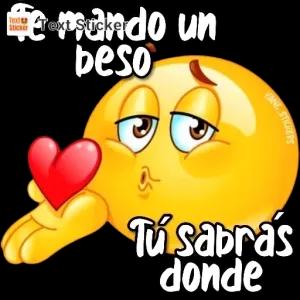Te mando un beso. Tú sabrás donde - getsticker.com