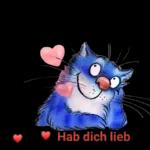 Blaue Katze+ Herz