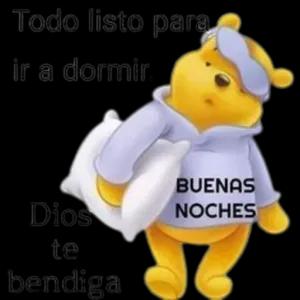 Todo listo para ir a dormir. Dios te bendiga. Buenas noches - getsticker.com