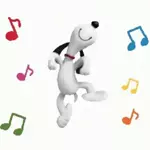 The picture shows a cute panda in a green skirt, dancing happily.