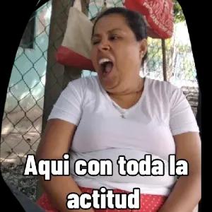 Aqui con toda la actitud - getsticker.com