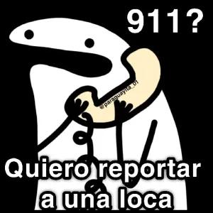 911? Quiero reportar a una loca - getsticker.com