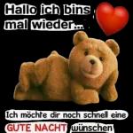Einen schönen
Abend
Später eine
Gute Nacht
für Dich