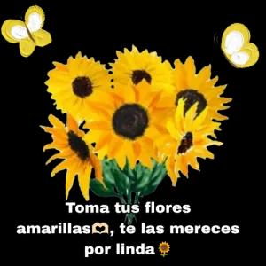Toma tus flores amarillas💛, te las mereces por linda🌻 - getsticker.com