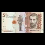 5 I Ru MIL PESOS AA49602000 Sit BANCO DE LA REPÚBLICA COLOMBIA CINCO AA49602000