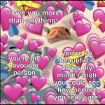 i love you more than anything! you're my favourite person w.holesomegf you're so beautiful it blows my mind! i wish you could see how perfect you really are!