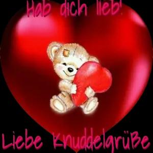 Hab dich lieb! Liebe Knuddelgrüße - getsticker.com