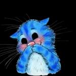 Blaue Katze+ Herz