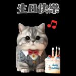 灰色虎斑小奶貓大字大貼圖