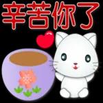 可愛白貓實用問候語貼圖