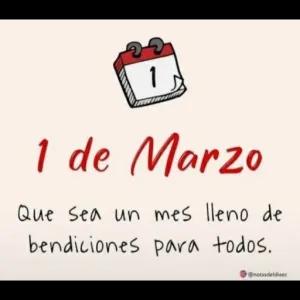 1 de Marzo Que sea un mes lleno de bendiciones para todos. - getsticker.com