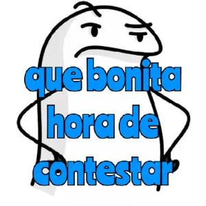 que bonita hora de contestar - getsticker.com