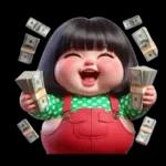 สาวน้อยน่ารักใส่ชุดสีแดงเขียว