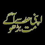 اپنی حد سے آگے مت بڑھو