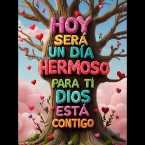 HOY SERÁ UN DÍA HERMOSO PARA TI DIOS ESTÁ CONTIGO - getsticker.com